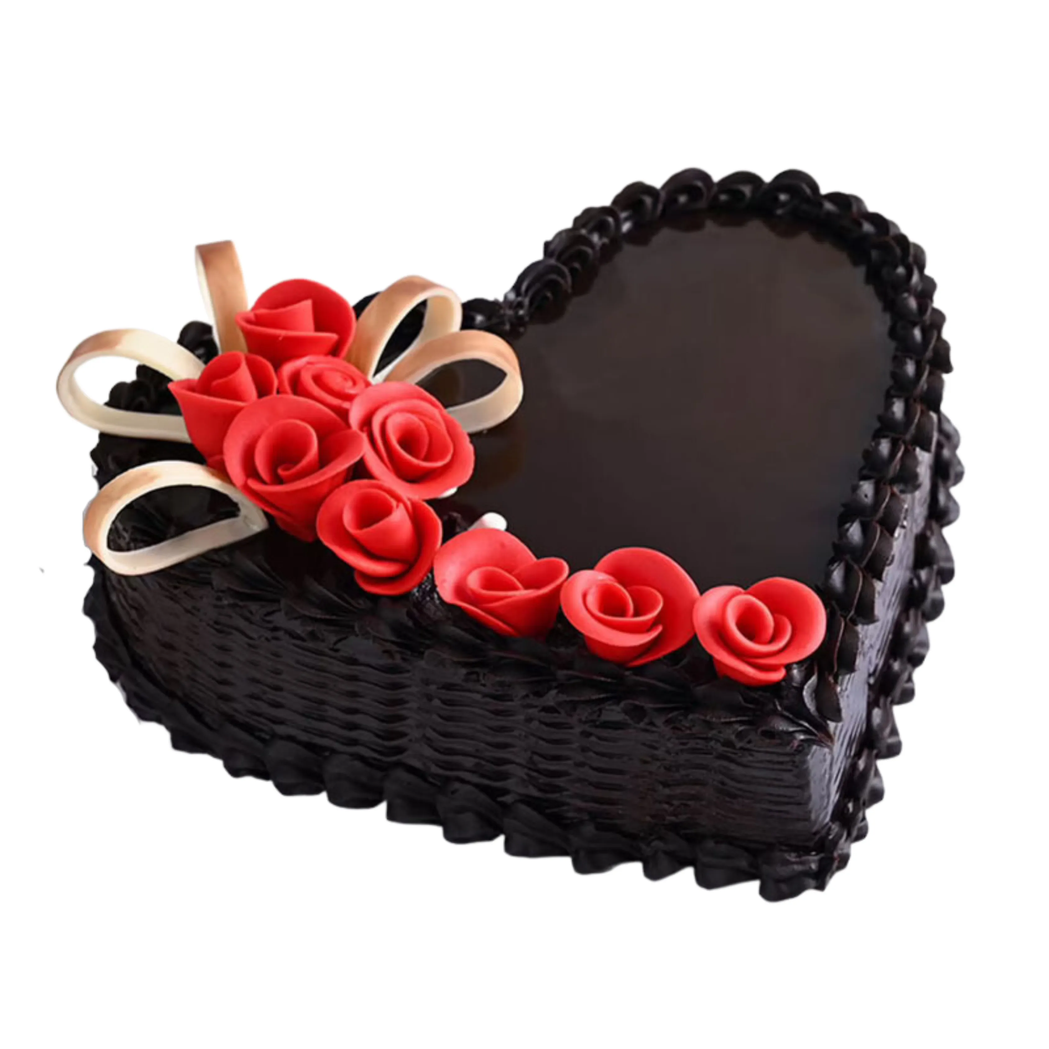 Rosy Heart Chocolate Cake