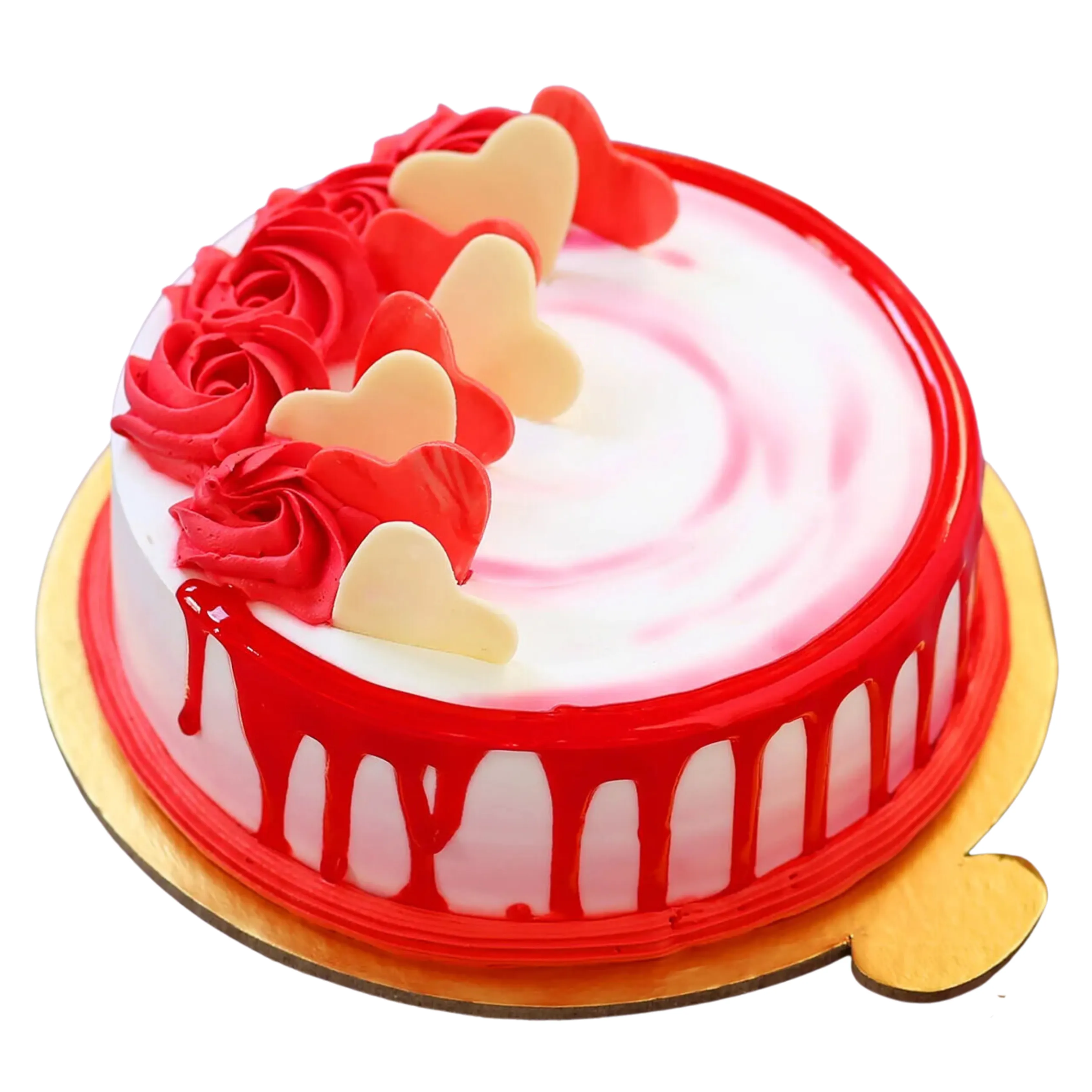 Red Roses Strawberry Cake