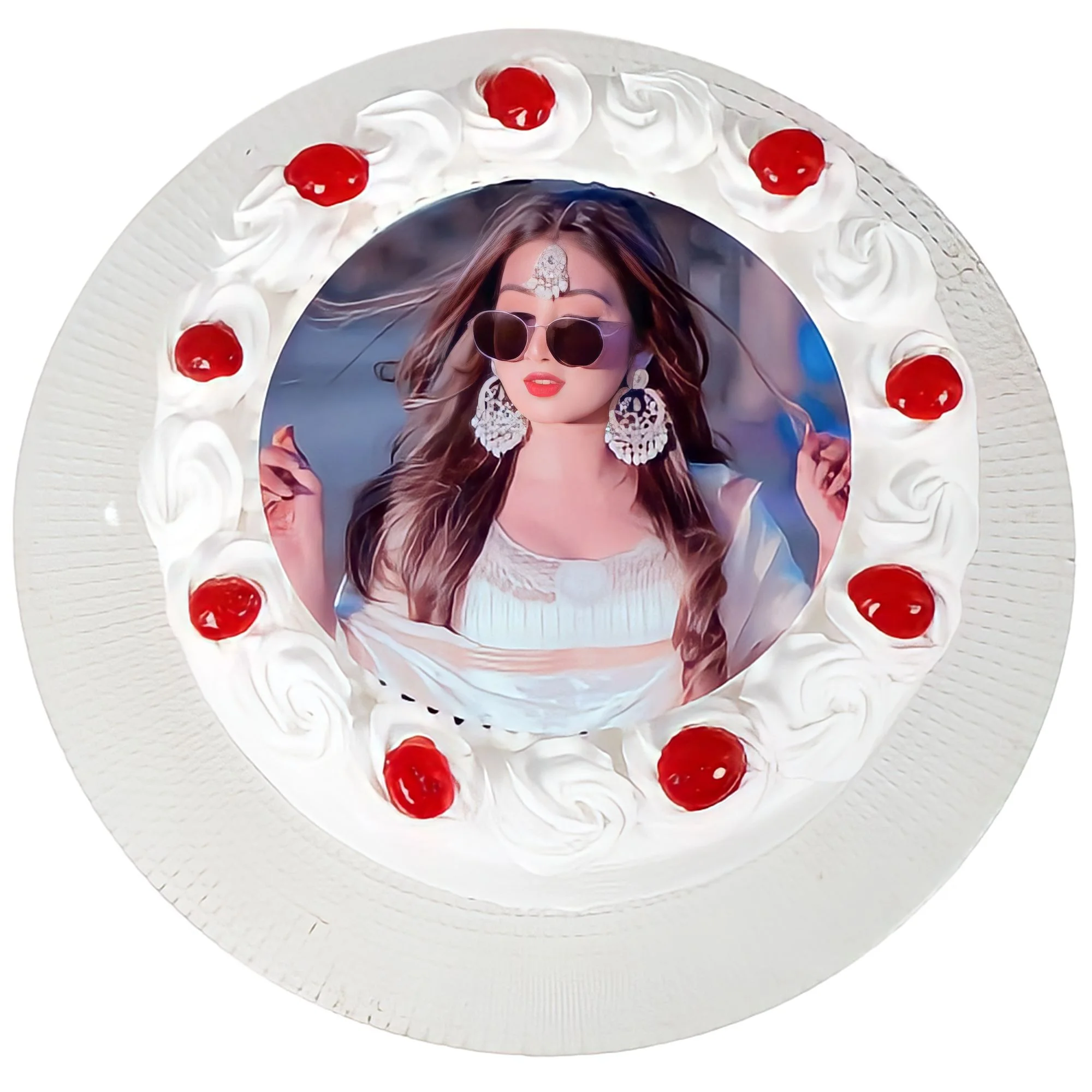 Round Pineapple Photo Cake