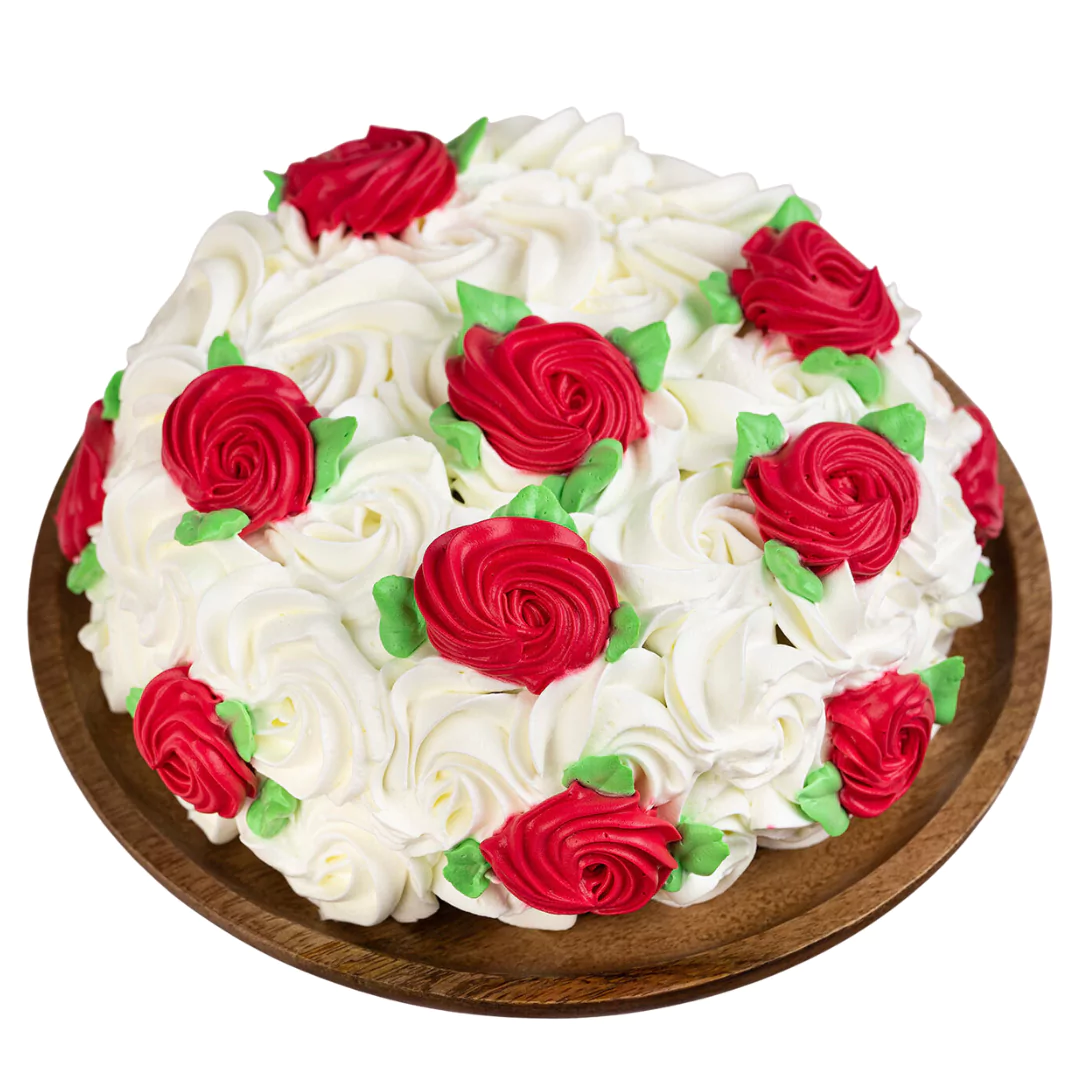 White & Red Roses Designer Chocolate Cake