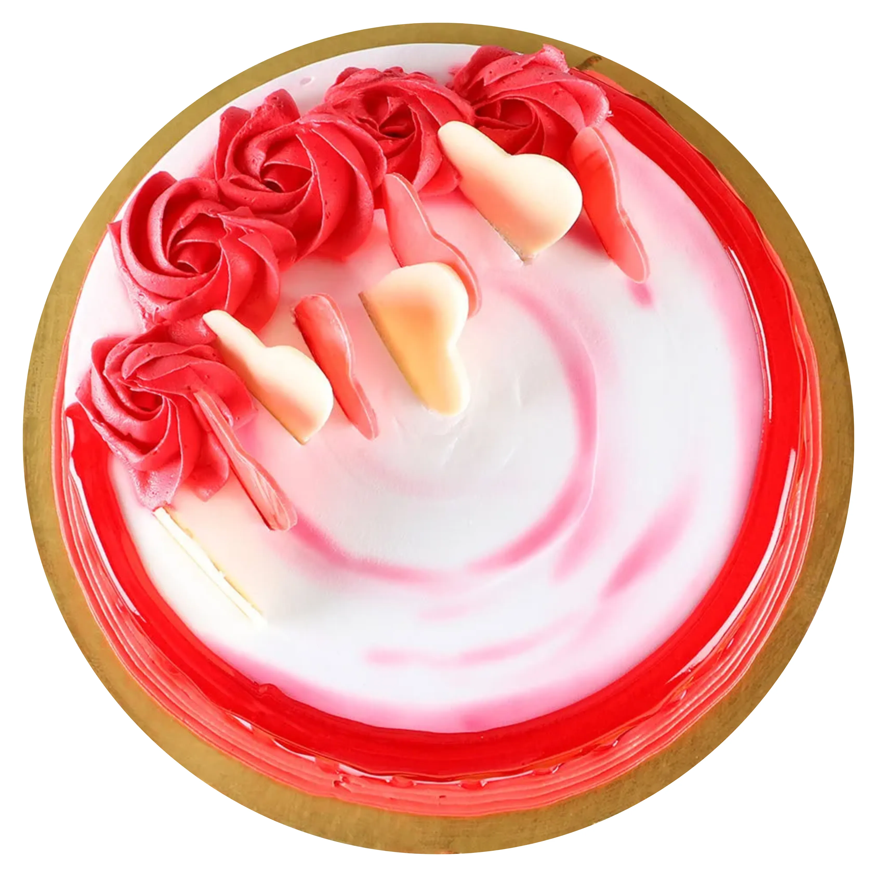 Red Roses Strawberry Cake