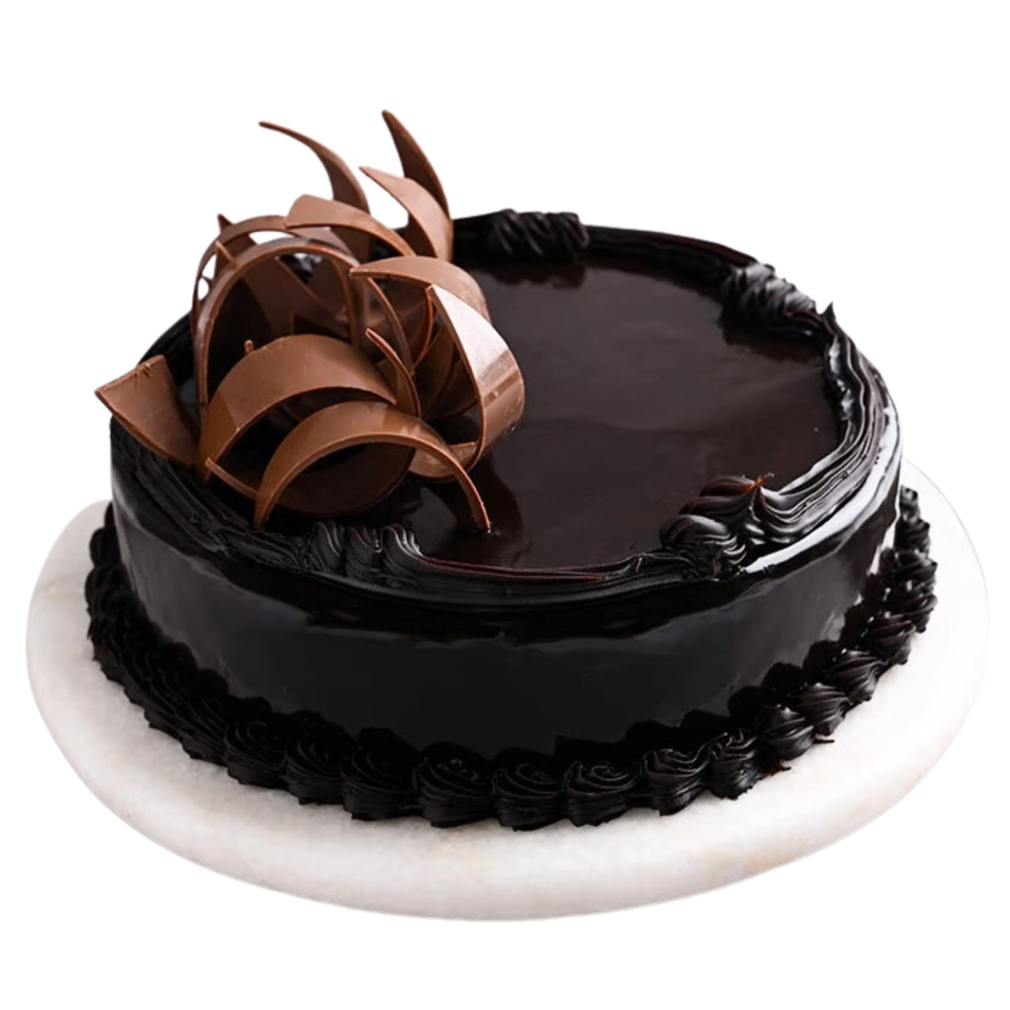 Round Chocolate Truffle Glaze Cake